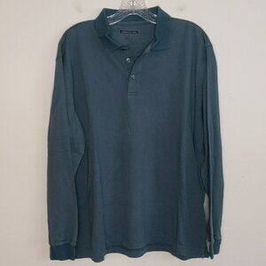 Van Heusen Studio Blue Long Sleeve Polo Shirt